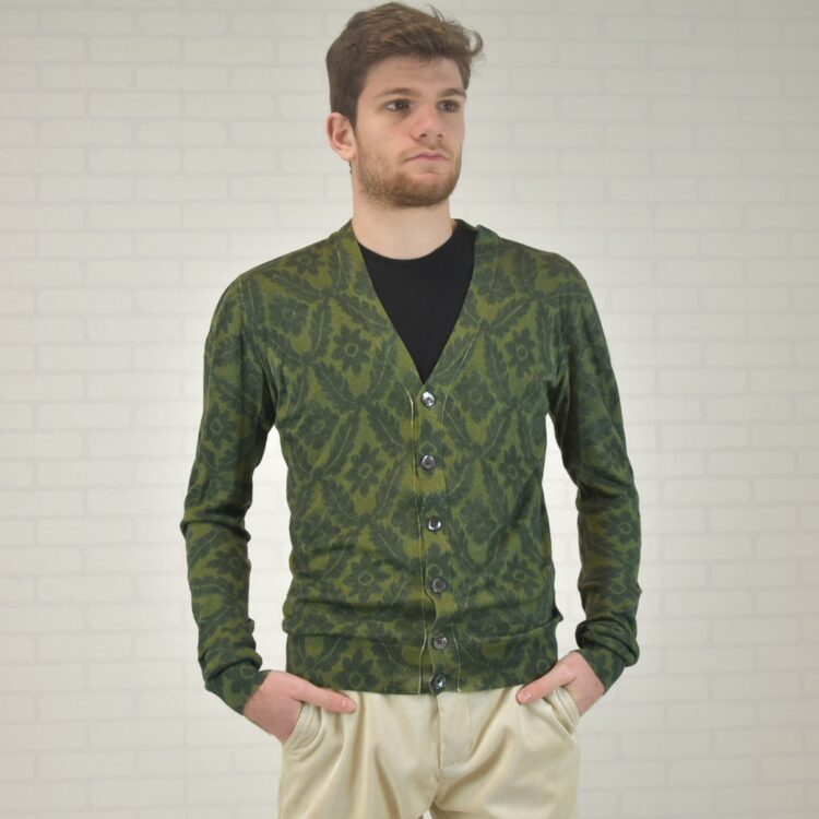 Cardigan DAMASK in cashmere-seta