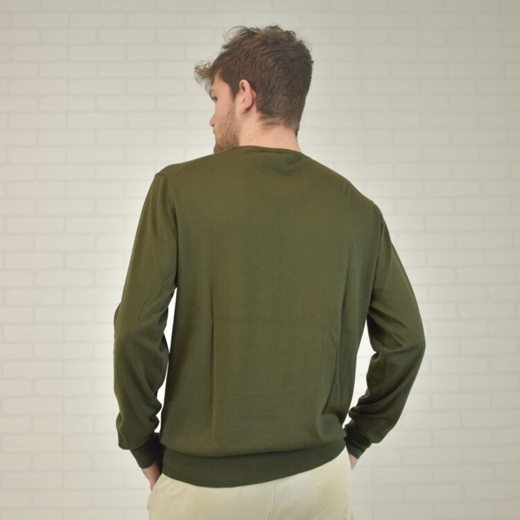 Girocollo in cashmere_verde militare