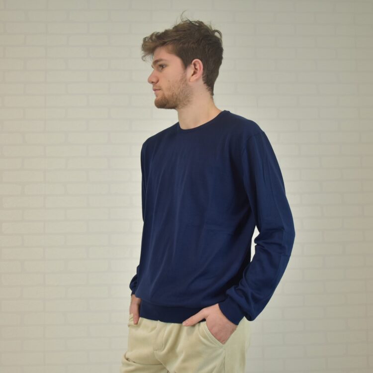 Girocollo in cashmere_blu navy