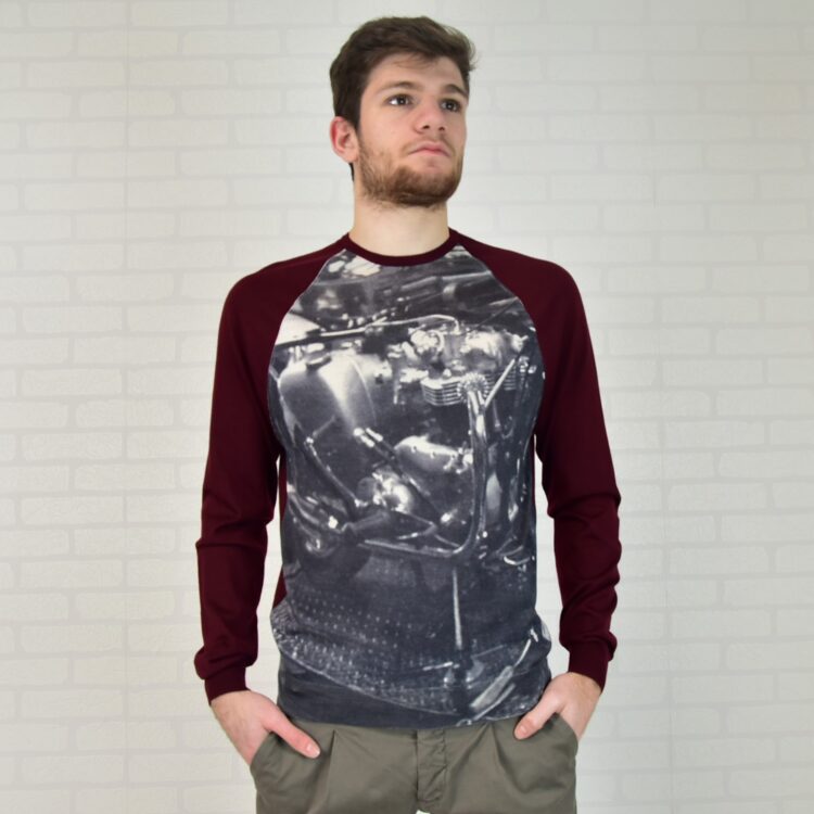 Girocollo raglan BIKER_bordeaux