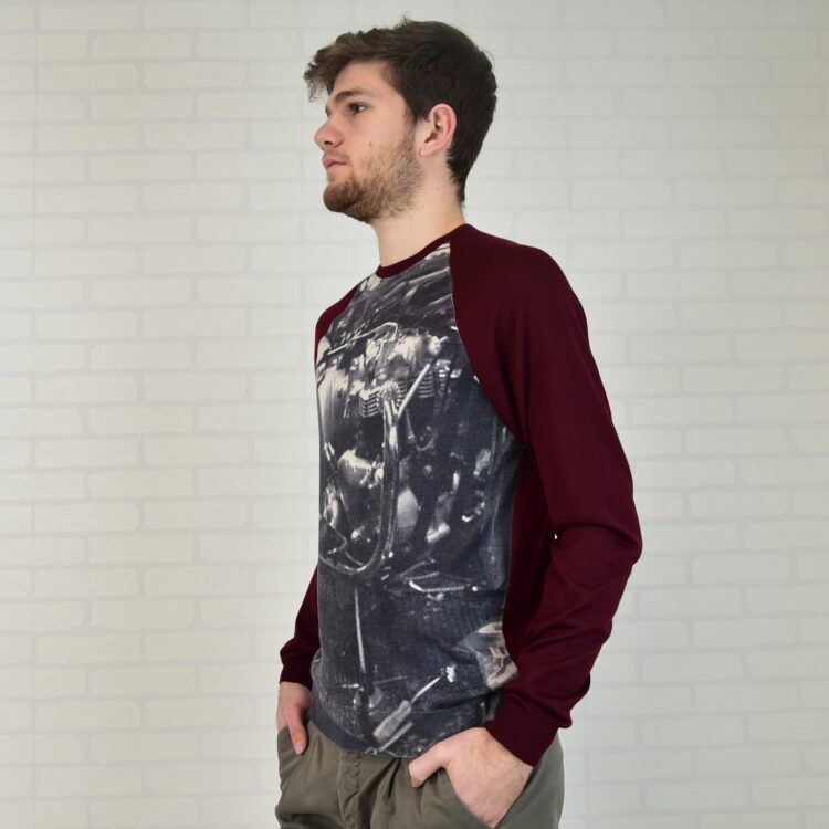 Girocollo raglan BIKER_bordeaux