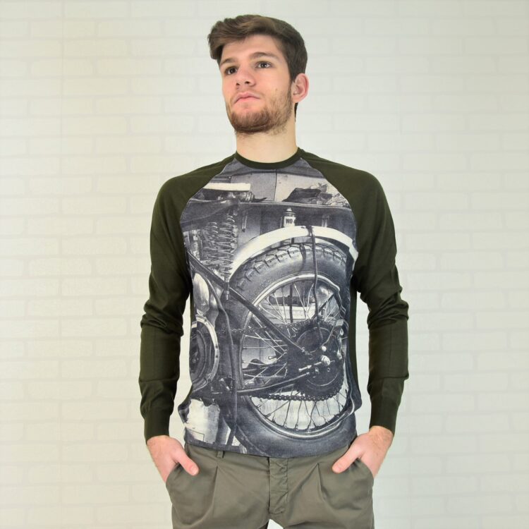 Girocollo raglan MOTORBIKE_ verde