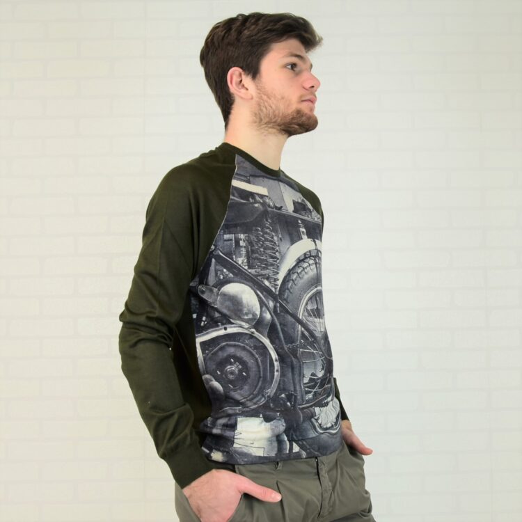 Girocollo raglan MOTORBIKE_ verde