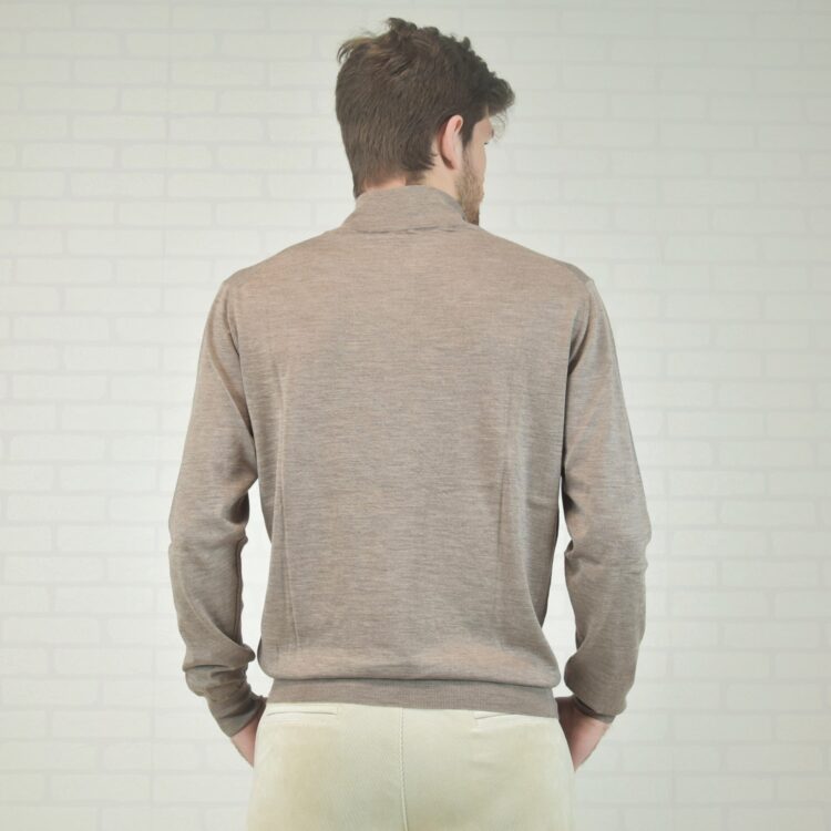 Lupetto con zip in cashmere-seta ultralight