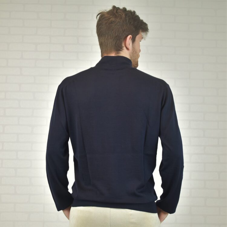 Lupetto con zip in cashmere-seta