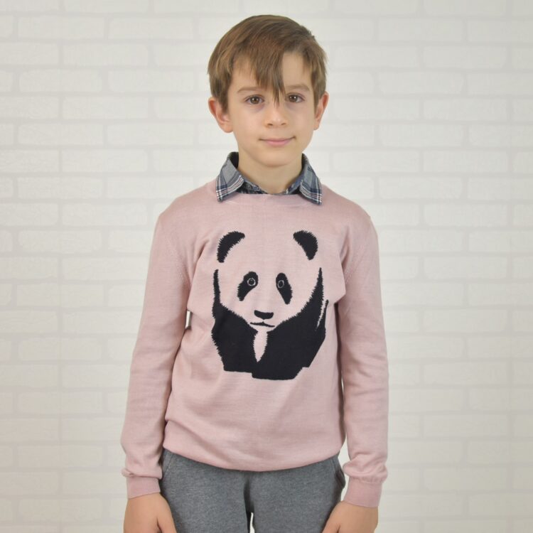 maglia bambino in cashmere stampata