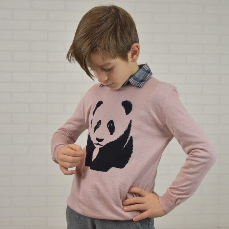 maglia bambino in cashmere stampata