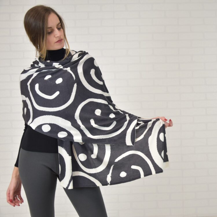 Sciarpa BLACK&WHITE in cashmere-seta