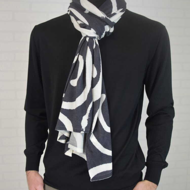 Sciarpa BLACK&WHITE in cashmere-seta