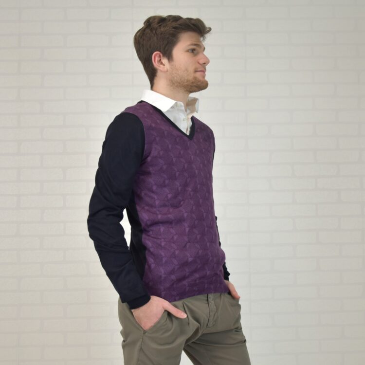 Maglia in cashmere-seta stampato